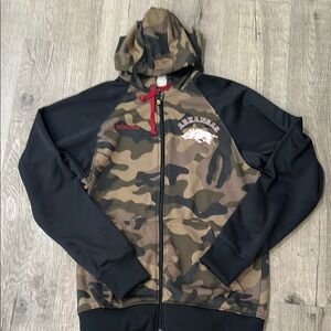 Arkansas Razorback Camouflage and Black Zip-Up Hoodie